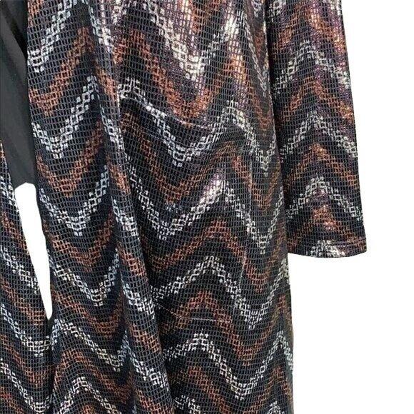 LulaRoe Womens Duster Cardigan Sarah Open Front Long Sparkling Metallic XS - Picture 6 of 10